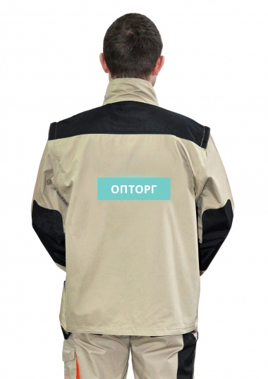 Куртка-трансформер рабочая мужская "Техас" хлопок (бежевый) №УФР-Р-9