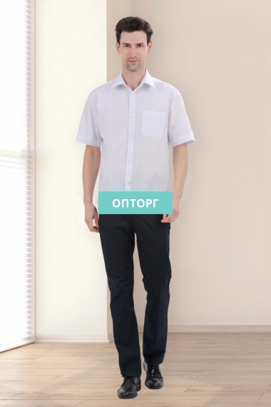 Рубашка официанта мужская "Алонзо" Ти-Си (белая, короткий рукав) №УФР-Р-543